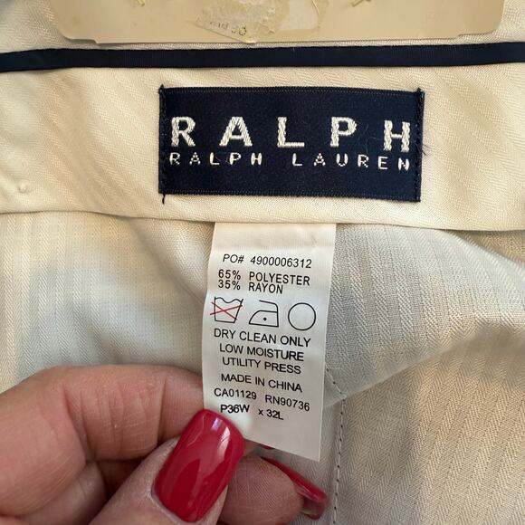 Men's Ralph Lauren Pleated and Cuffed Brown Dress Pants 36 x 32 NEW - Picture 3 of 7